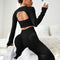 Slayoga Cut & Back Thumb Holes Sports Set Workout Women Setwomen Workout Set