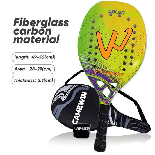Camewin Beach Tennis Racket Padel Carbon Fiber Paddle Shovel Female Sports Woman Mens Carbon Padel Tennis Racket