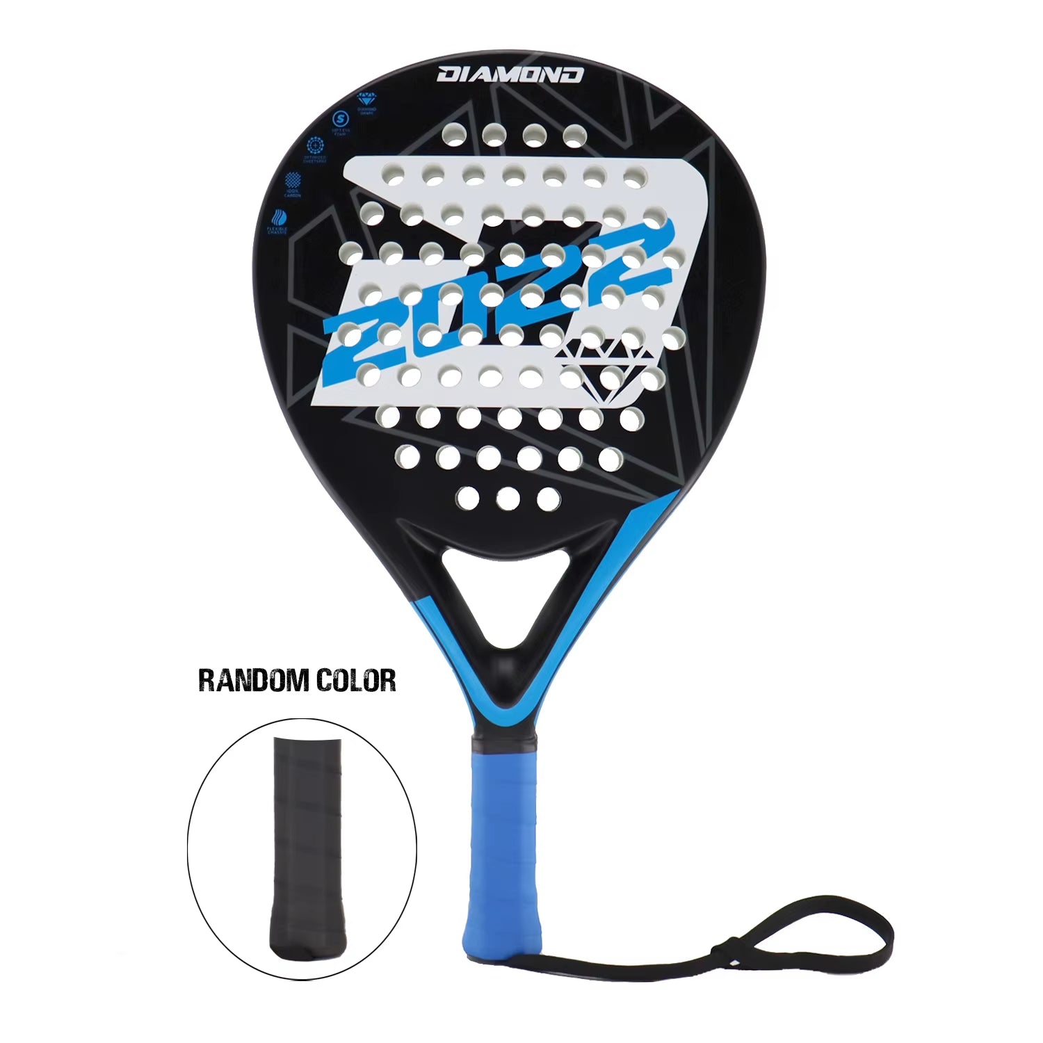 2022 Padel Racket Pro Tennis Padel Paddle Racket Full Carbon Diamond Shape High Blance for Advanced Plays EVA SOFT Padel Balls