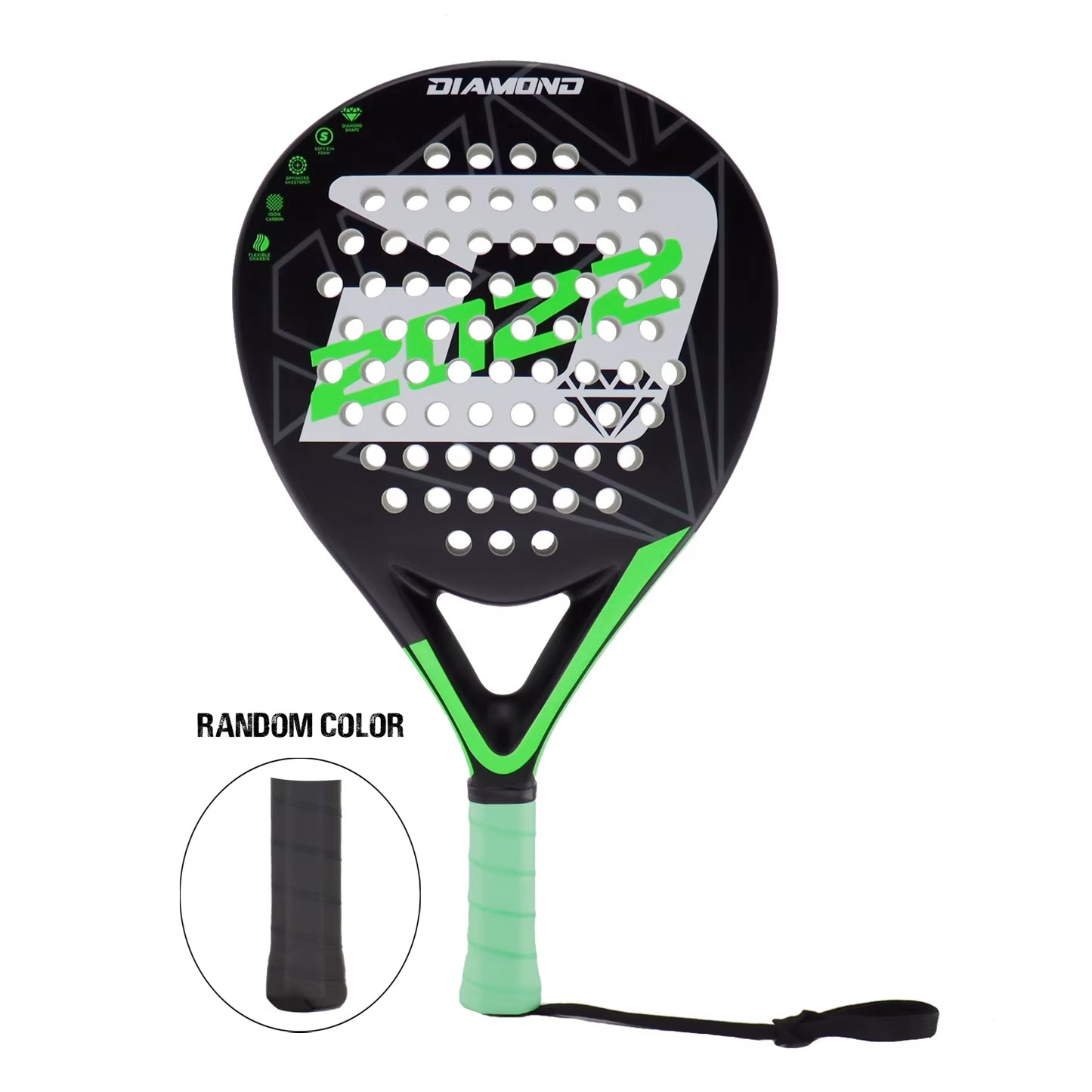 2022 Padel Racket Pro Tennis Padel Paddle Racket Full Carbon Diamond Shape High Blance for Advanced Plays EVA SOFT Padel Balls