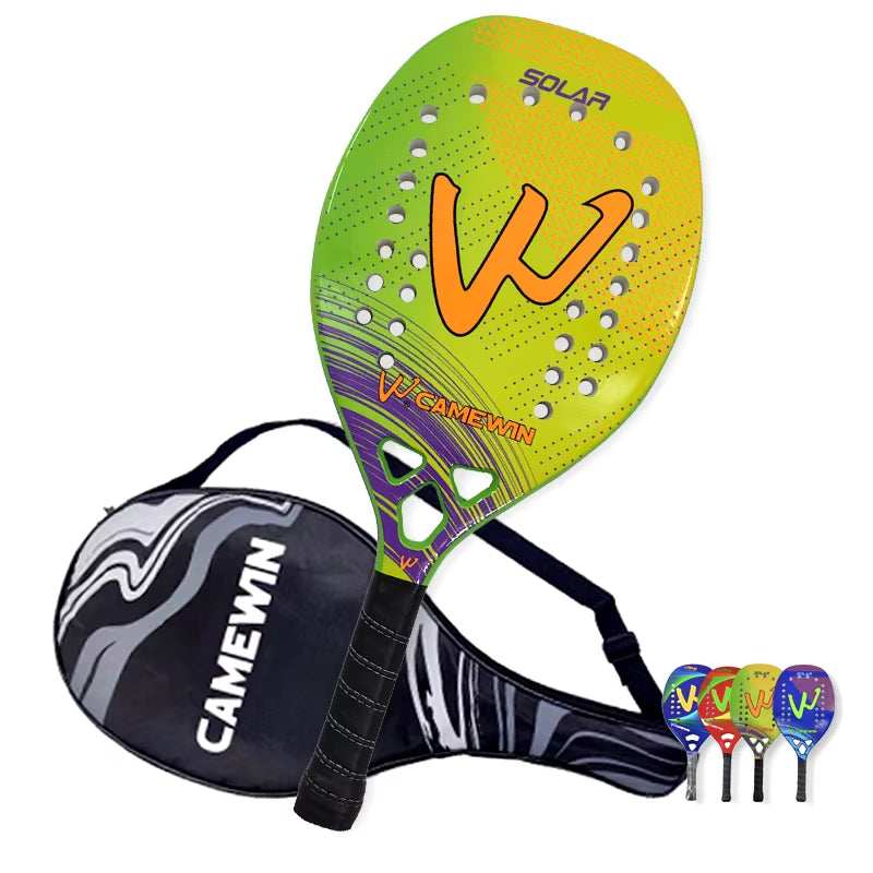 Camewin Beach Tennis Racket Padel Carbon Fiber Paddle Shovel Female Sports Woman Mens Carbon Padel Tennis Racket