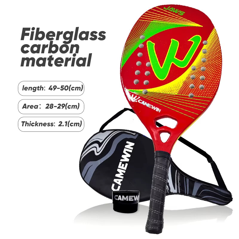 Camewin Beach Tennis Racket Padel Carbon Fiber Paddle Shovel Female Sports Woman Mens Carbon Padel Tennis Racket