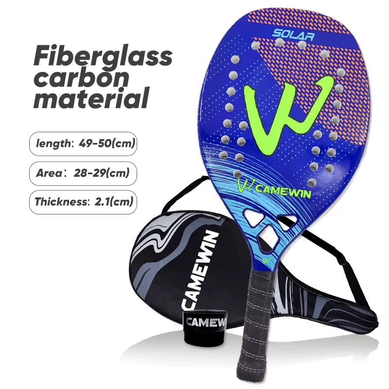 Camewin Beach Tennis Racket Padel Carbon Fiber Paddle Shovel Female Sports Woman Mens Carbon Padel Tennis Racket