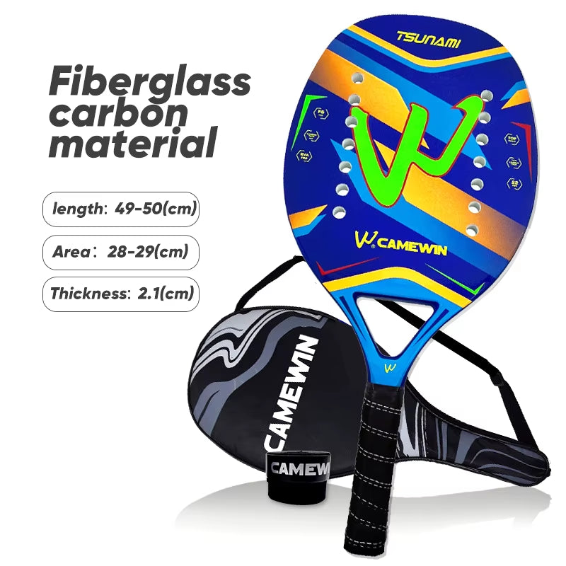 Camewin Beach Tennis Racket Padel Carbon Fiber Paddle Shovel Female Sports Woman Mens Carbon Padel Tennis Racket