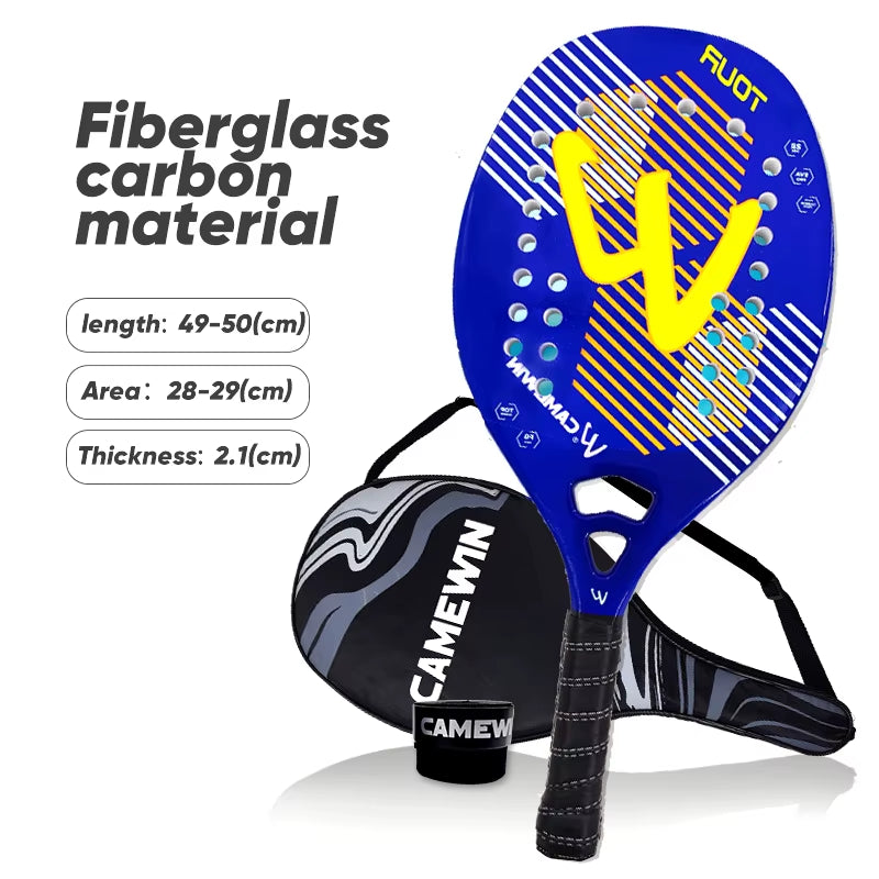 Camewin Beach Tennis Racket Padel Carbon Fiber Paddle Shovel Female Sports Woman Mens Carbon Padel Tennis Racket