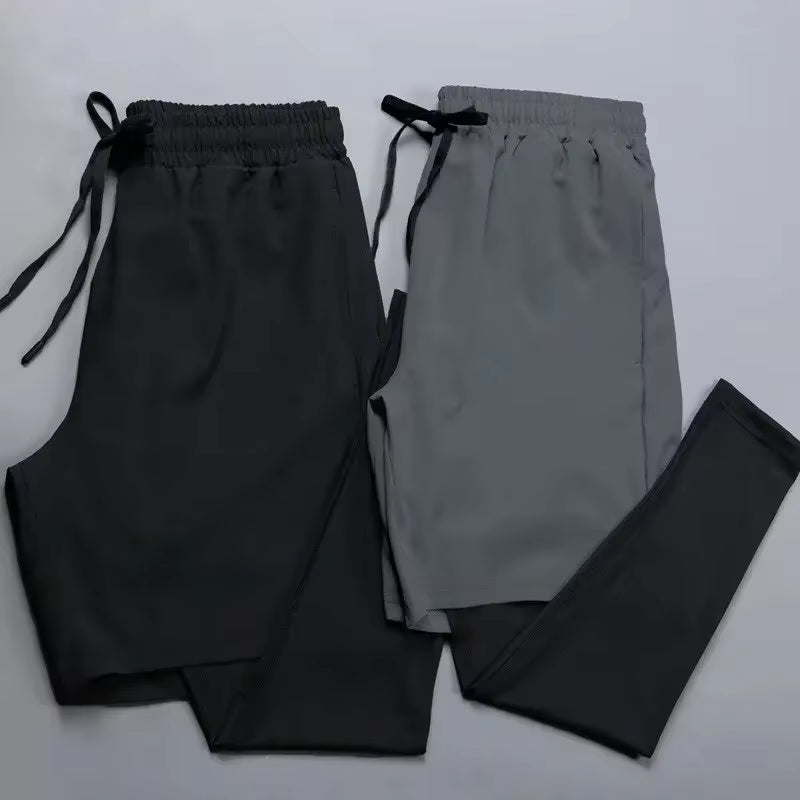 Two-Piece Illusion Men'S Sports Trousers Quick Dry Elastic Basketball Training Pants Summer Thin Fitness Running Casual Pants