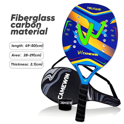 Camewin Beach Tennis Racket Padel Carbon Fiber Paddle Shovel Female Sports Woman Mens Carbon Padel Tennis Racket